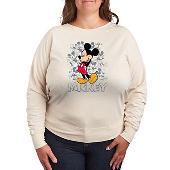 Plus Size Disney's Mickey Mouse Poses French Terry Long Sleeve Tee