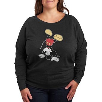 Plus Size Disney's Mickey Mouse Handstand French Terry Long Sleeve Tee