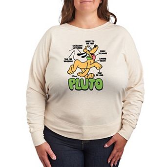 Plus Size Disney's Pluto Diagram French Terry Long Sleeve Tee