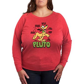 Plus Size Disney's Pluto Diagram French Terry Long Sleeve Tee
