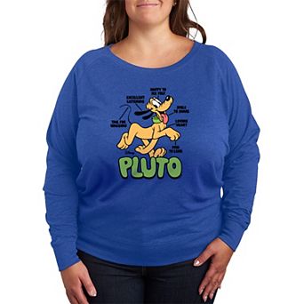 Plus Size Disney's Pluto Diagram French Terry Long Sleeve Tee