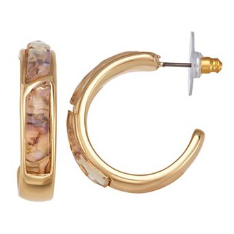 Napier Gold-Tone C-Hoop Earrings