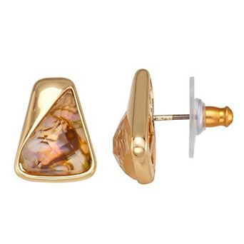 Napier Gold-Tone Simulated Stone Stud Earrings