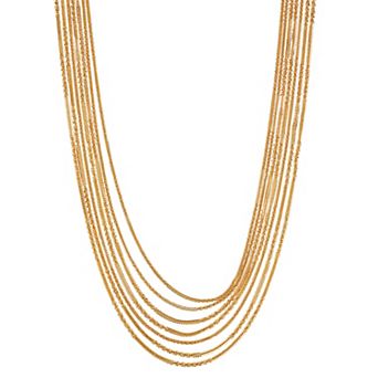 Napier Gold Tone 16-Inch Multi-Row Necklace
