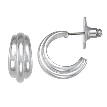 Napier Fluted C-Hoop Earrings