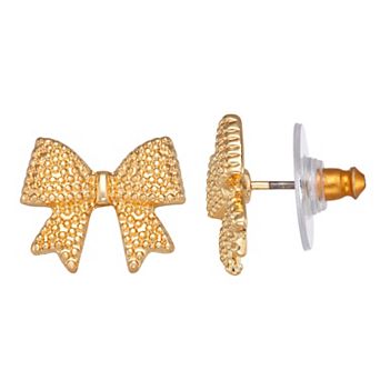 Napier Gold Tone Bow Stud Earrings