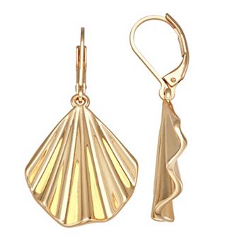 Napier Gold-Tone Shell Drop Earrings