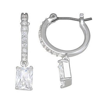 Napier Silver-Tone Clear Cubic Zirconia Drop Earrings