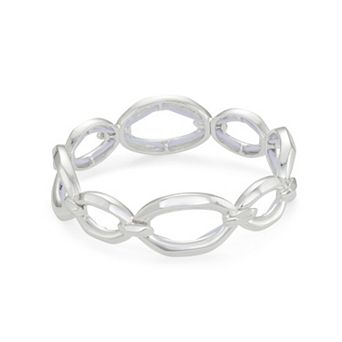 Napier Silver Tone Facets Stretch Bracelet