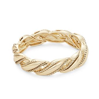 Napier Gold Tone Mixed Tunes Stretch Bracelet
