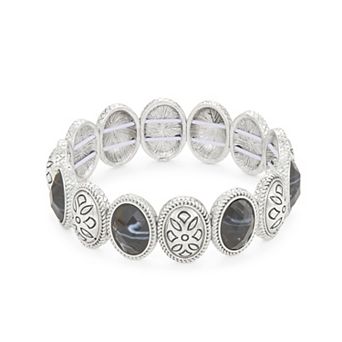 Napier Silver Tone Western Stretch Bracelet