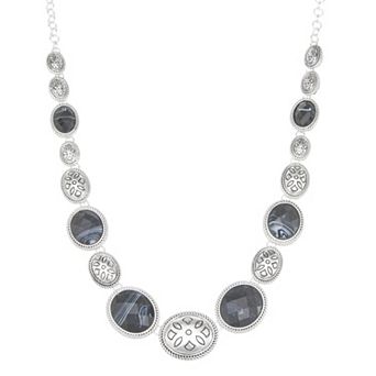 Napier Silver Tone Western Collar Necklace