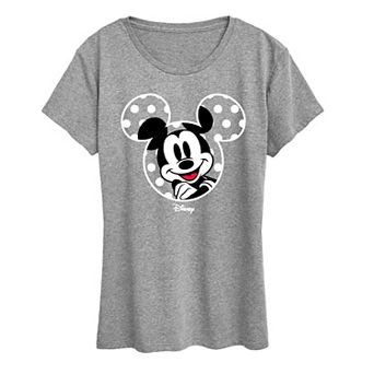 Women's Disney's Mickey Mouse Polka Dot Ears Graphic Tee