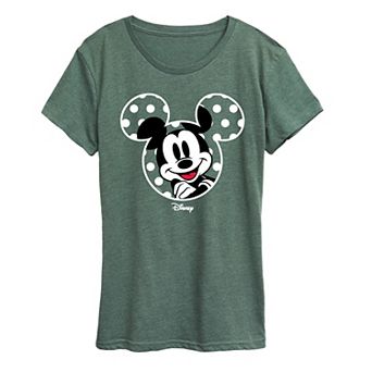 Women's Disney's Mickey Mouse Polka Dot Ears Graphic Tee