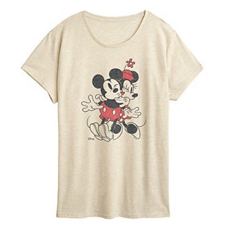 Women's Disney's Mickey & Minnie Heart Vintage Graphic Tee