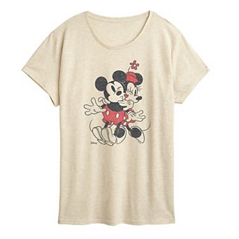 Women's Disney's Mickey & Minnie Heart Vintage Graphic Tee