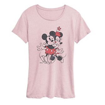 Women's Disney's Mickey & Minnie Heart Vintage Graphic Tee