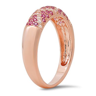 Queen Jewels Sterling Silver Cubic Zirconia Pave Band Ring