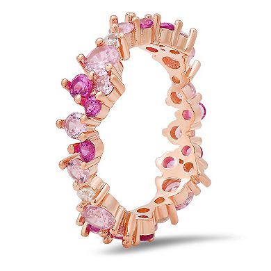 Queen Jewels Sterling Silver Abstract Cubic Zirconia Eternity Band Ring