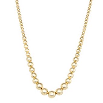 Napier Gold Tone Metal Ball Collar Necklace