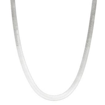 Napier Silver Tone Herringbone Collar Necklace