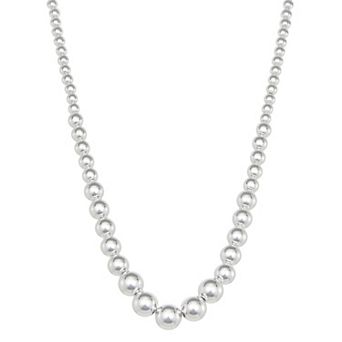 Napier Silver Tone Metal Ball Collar Necklace