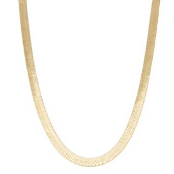 Napier Gold Tone Herringbone Collar Necklace