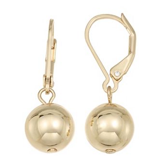 Napier Gold Tone Ball Drop Earrings