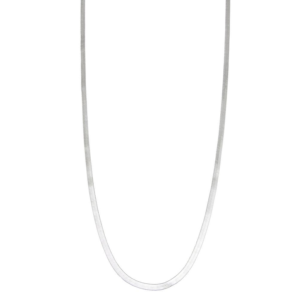 Napier Silver Tone Herringbone Strand Necklace
