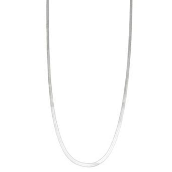 Napier Silver Tone Herringbone Strand Necklace