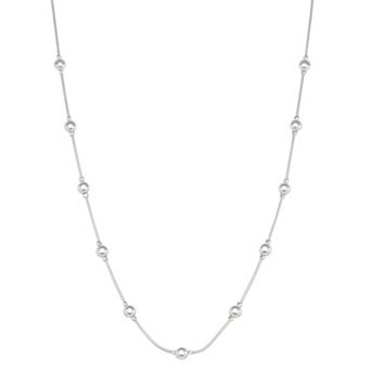 Napier Silver Tone Metal Beads Collar Necklace
