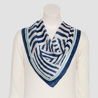 Nine West Printed & Embroidered Satin Square Scarf 2 pk