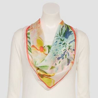 Nine West Printed & Embroidered Satin Square Scarf 2 pk