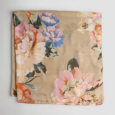 Nine West Painterly Rose Satin Square Scarf