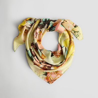 Nine West Painterly Rose Satin Square Scarf