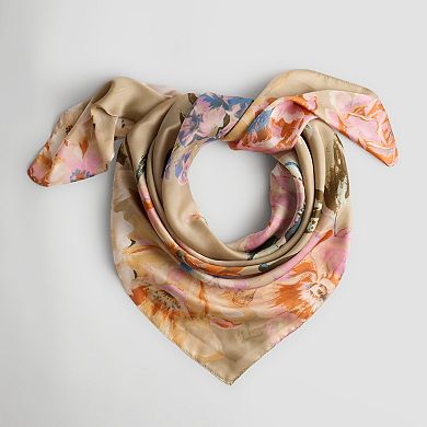 Nine West Painterly Rose Satin Square Scarf