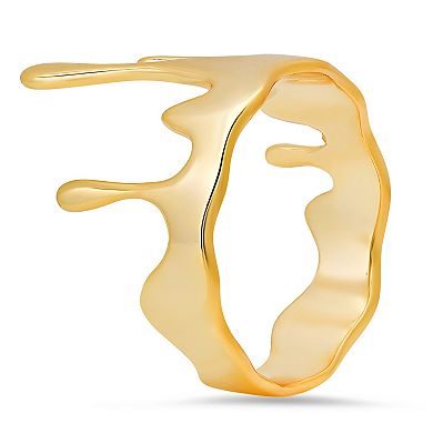Queen Jewels Sterling Silver 'Melting Gold' Statement Ring