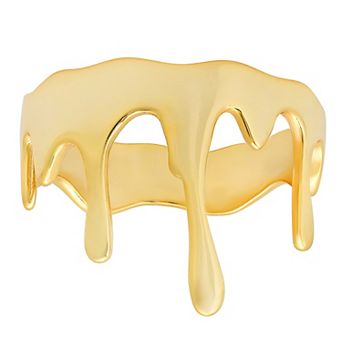 Queen Jewels Sterling Silver 'Melting Gold' Statement Ring