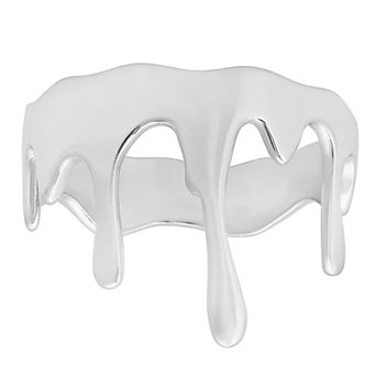 Queen Jewels Sterling Silver 'Melting Gold' Statement Ring