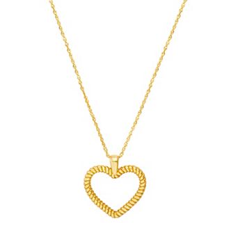 Color Romance 14k Gold Heart Twist Pendant Necklace