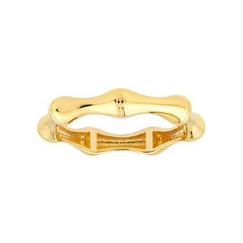 Color Romance 14k Gold Textured Bamboo-Style Ring