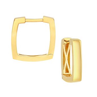 Color Romance 14k Gold Square Hoop Earrings