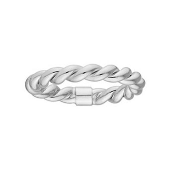 Color Romance 14k White Gold Twisted Ring