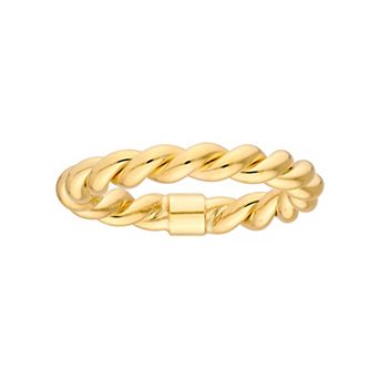 Color Romance 14k Gold Twist Tube Band Ring
