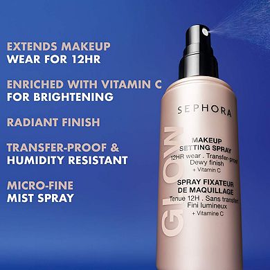 Mini Glow 12HR Wear Transferproof Makeup Setting Spray with Vitamin C