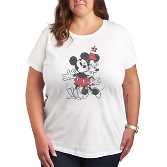 Plus Size Disney's Mickey & Minnie Mouse Heart Vintage Graphic Tee