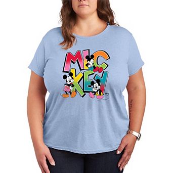 Plus Size Disney's Mickey Mouse Colorful Retro Graphic Tee