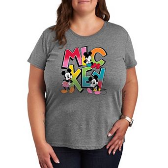 Plus Size Disney's Mickey Mouse Colorful Retro Graphic Tee