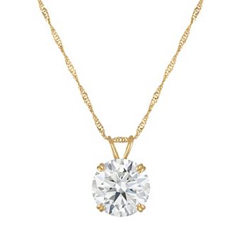 White Lotus 14k 3 Carat T.W. Lab-Created Moissanite Pendant Necklace