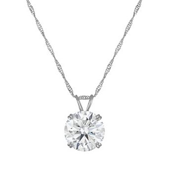 White Lotus 14k 3 Carat T.W. Lab-Created Moissanite Pendant Necklace